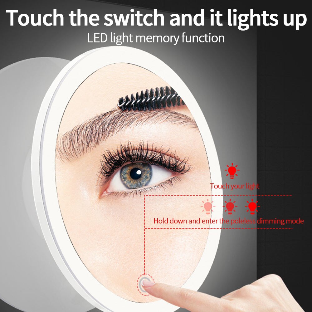 Makeup Mirror With 3 Luminosity LED Lights Make Up Mirror 10X Magnifying Vanity Mirror Cosmetic Miroir LED