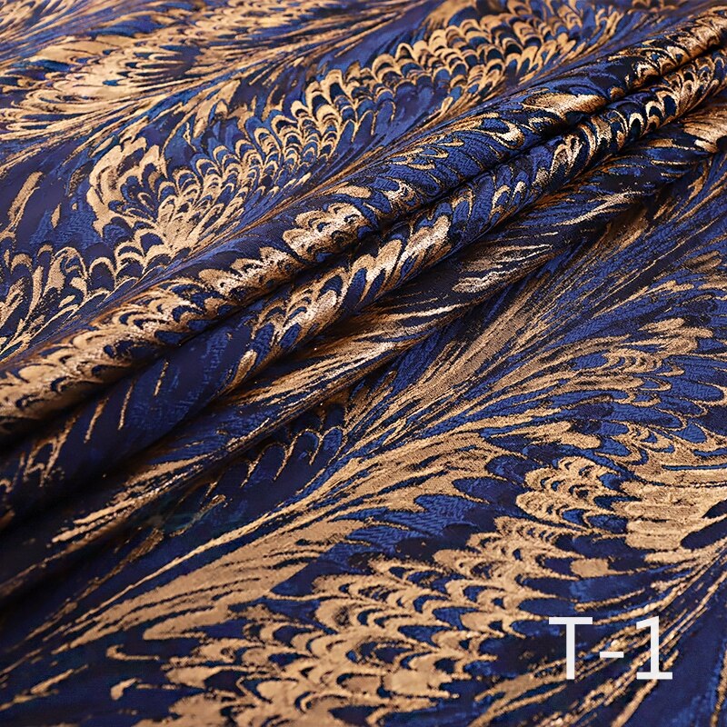 Jacquard Satin Fabric Gold Thread Sewing Material High-end Ladies Dress/Suit Fabric100*150cm