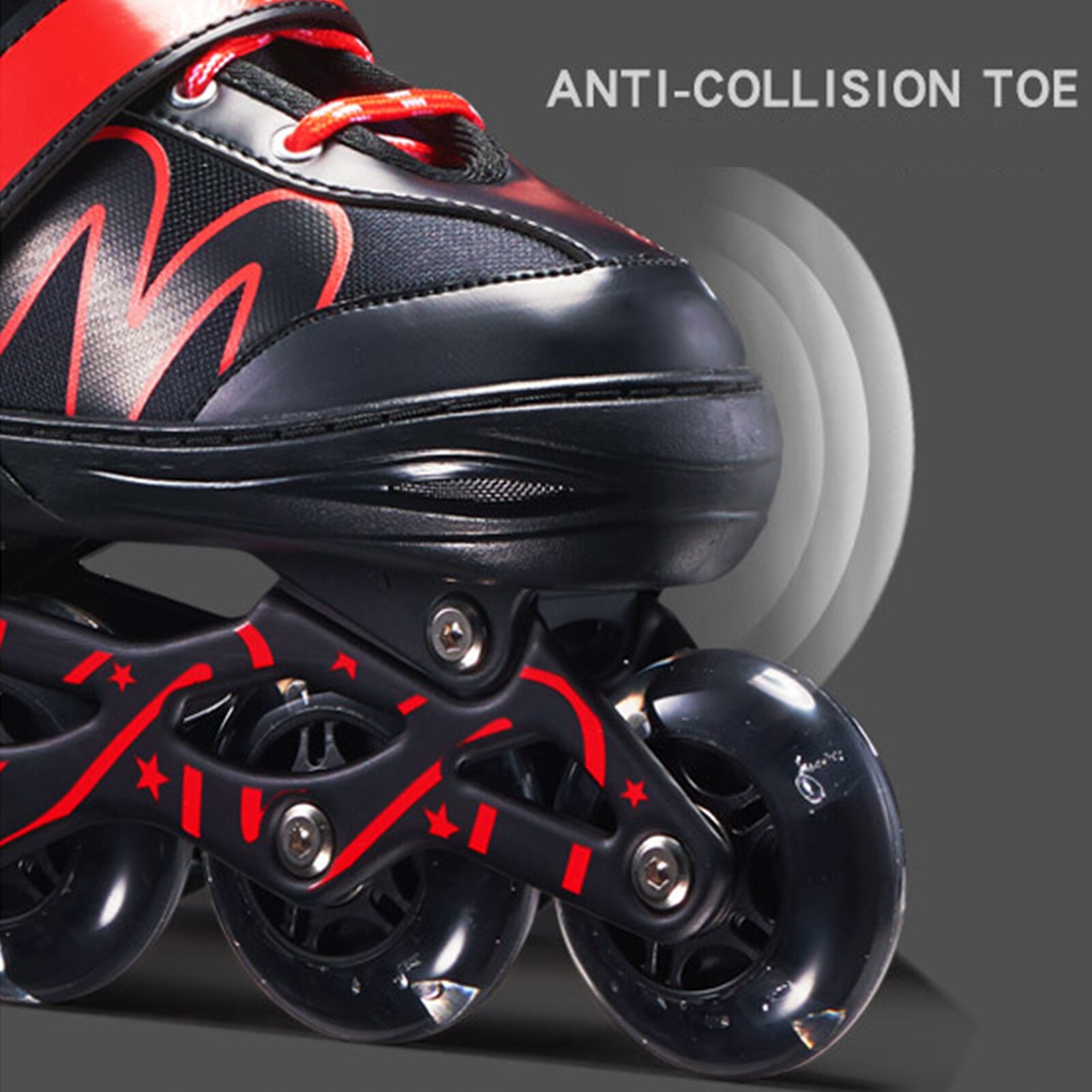 1 Pair Beginner Inline Skates Adjustable Roller Skates For Kids Adults