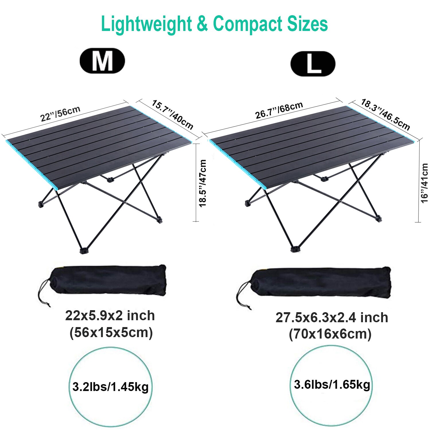 Desert&amp;Fox Camping Table Aluminum Foldable Table with Carry Bag Portable Backpacking Outdoor Desk for Hiking Picnic BBQ Fishing
