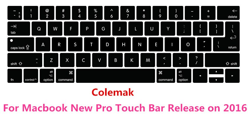 US/ue silikonowy Colemak Dvorak francuski hebrajski klawiatura pokrywa skóry dla Macbook 2017 nowy Pro 13 "A1706 15" A1707 z dotykowym paskiem: Colemak