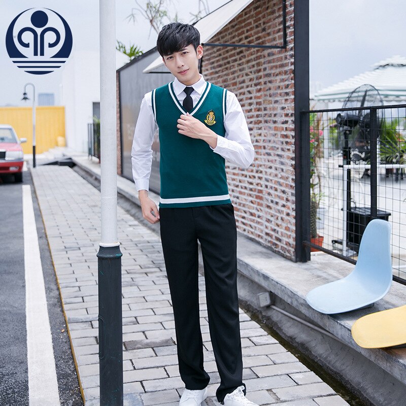 Student School Uniform 4pcs Winter Boy Girls Japanese Students Wear Tenneger College Uniforms Girls Boys Sweater Costume D-0548