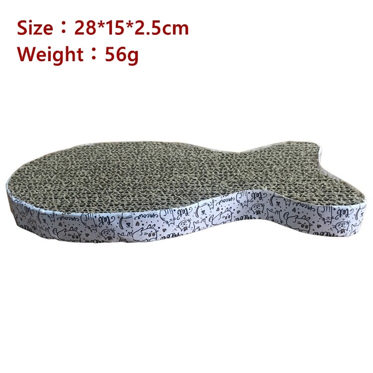 Huisdier Speelgoed Kat Scratch Pad Kat Gegolfd Pad Krassen Berichten Kitten Gegolfd Papier Pad Katten Slijpen Nail Schraper Mat: Fish Shape