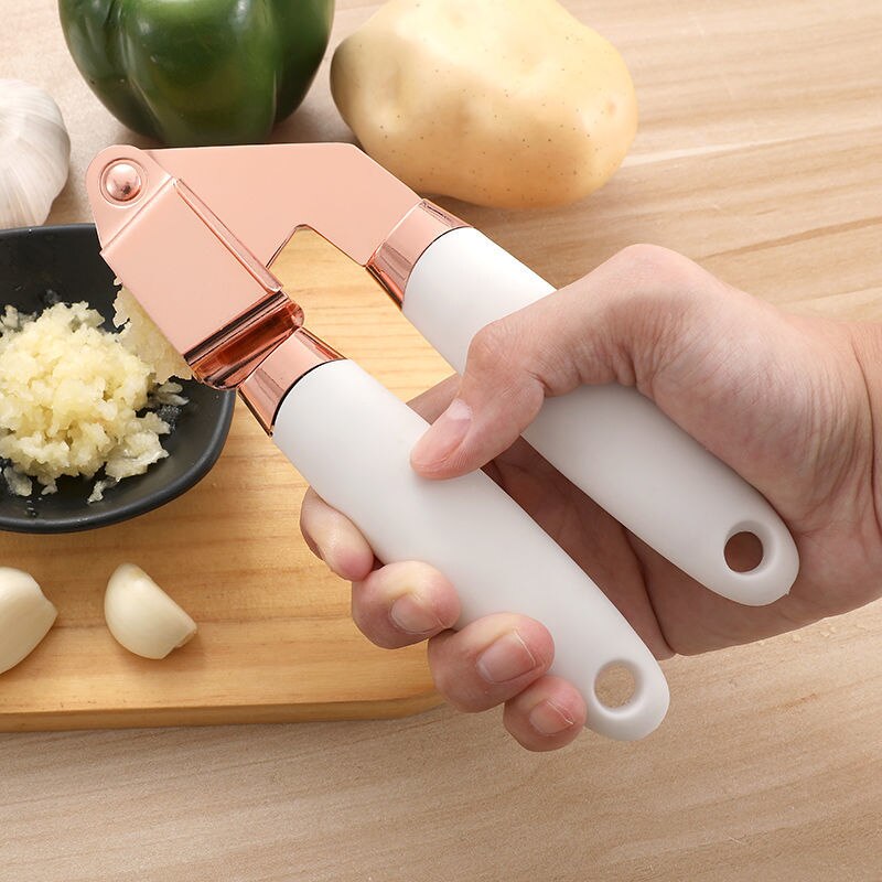 Kopparpläterad köksutrustning 7 -delars set exklusivt köksredskap matlagningstillbehör vitlökspress pizzaskärare skopa skalare ostrivjärn