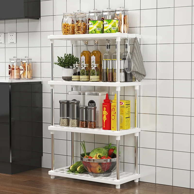 2/3/4layer Multifunctional Plastic Storage Rack Suitable for Kitchen, Bathroom, Office, Garage Multifunctional Storage Rack