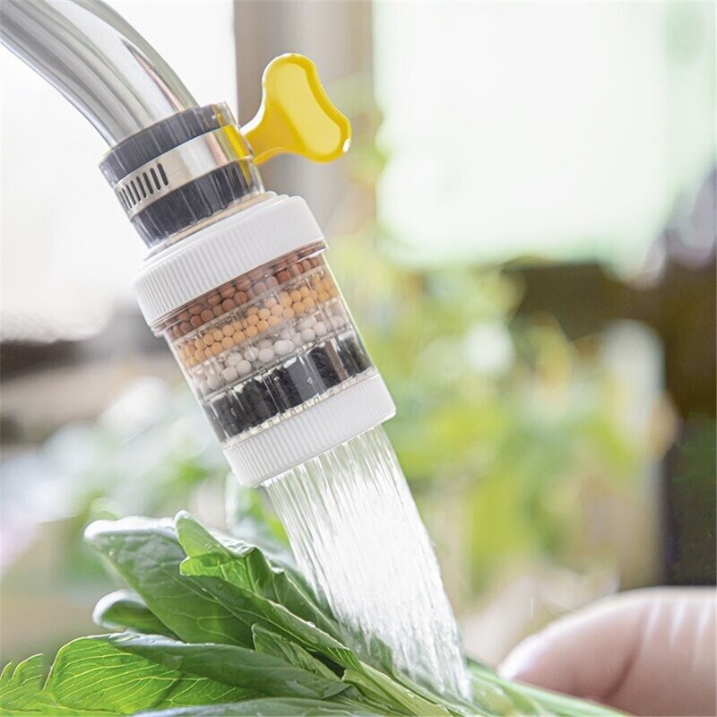 Shower Head Nozzle Filter Faucet Filter Water Saving Bubbler Activated Carbon Filter Universal Kitchen Faucet 5 Layer Purifier