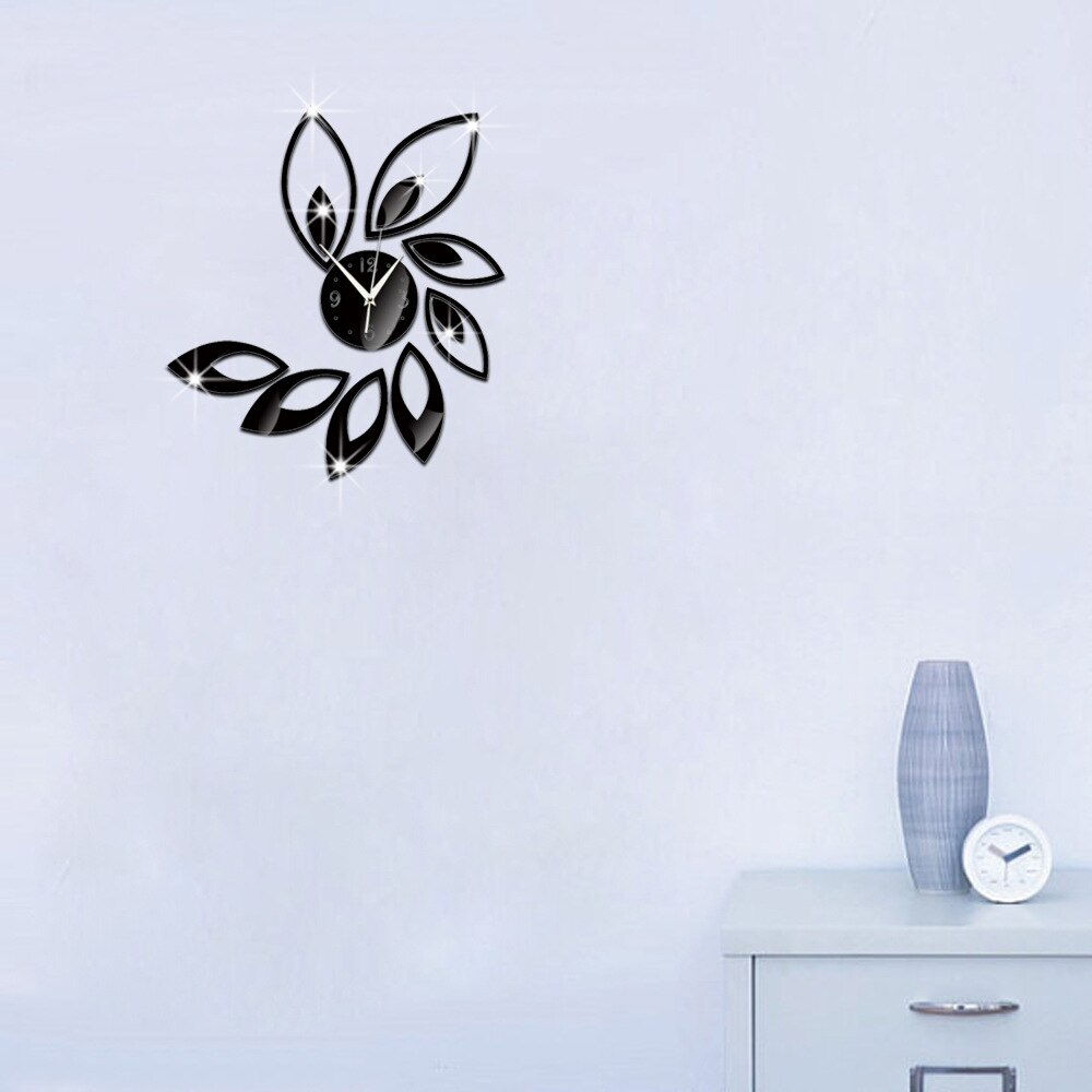 Stue utsmykning 3 d brakett klokke diy veggklokke dobbel farge lotus klokke