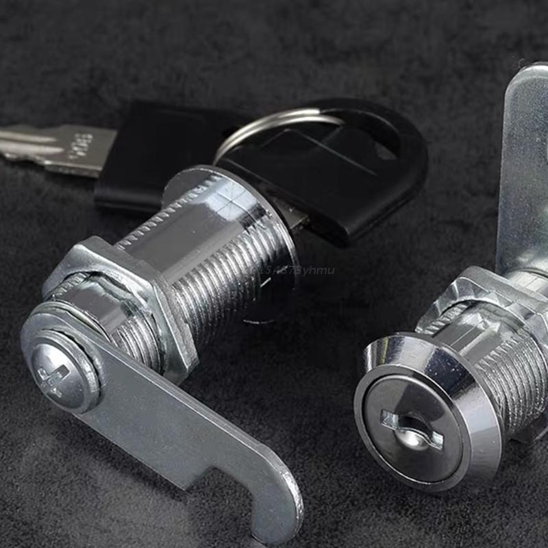 Single-open Cabinet Lock Zinc Alloy Drawer Locks with 2 Keys Security Cam Lock for Secure Important Files and Drawers