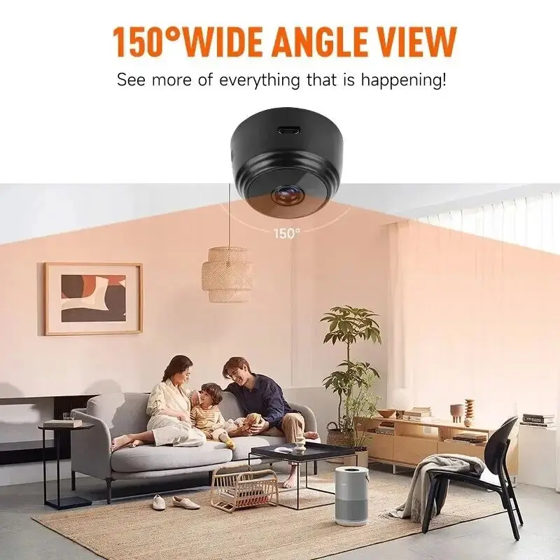 mini Kamera WiFi 1080P HD Bezprzewodowy monitor Domowy z Funkcją Noktowizji, Zdalny monitorowanie, Inteligentna Kamera robić Monitoringu Wewnętrznego