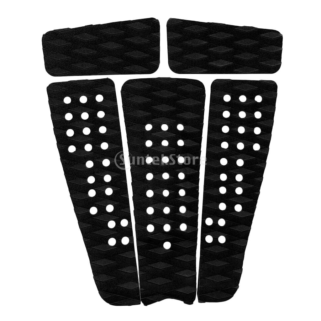 Juego de 5 unidades de almohadilla de tracción delantera de EVA adhesiva y antideslizante para tabla de surf, Skimboard, Kiteboard, SUP, Shortboard, Paddle Board: Black