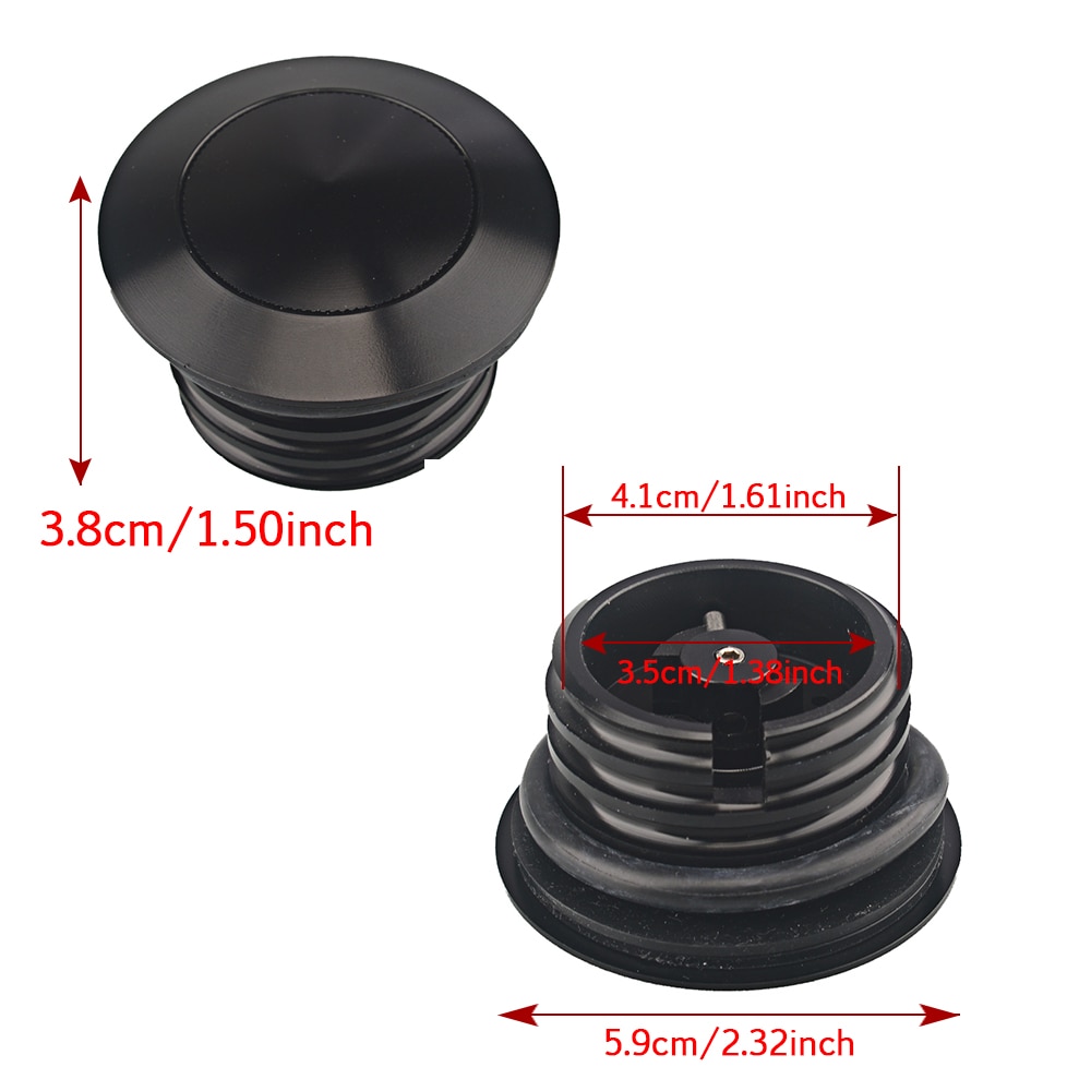 Zwart/Zilver Flush Pop Up Gas Cap Vented Brandstoftank Gas Cover Voor Harley Sportster Super Glide touring Road King
