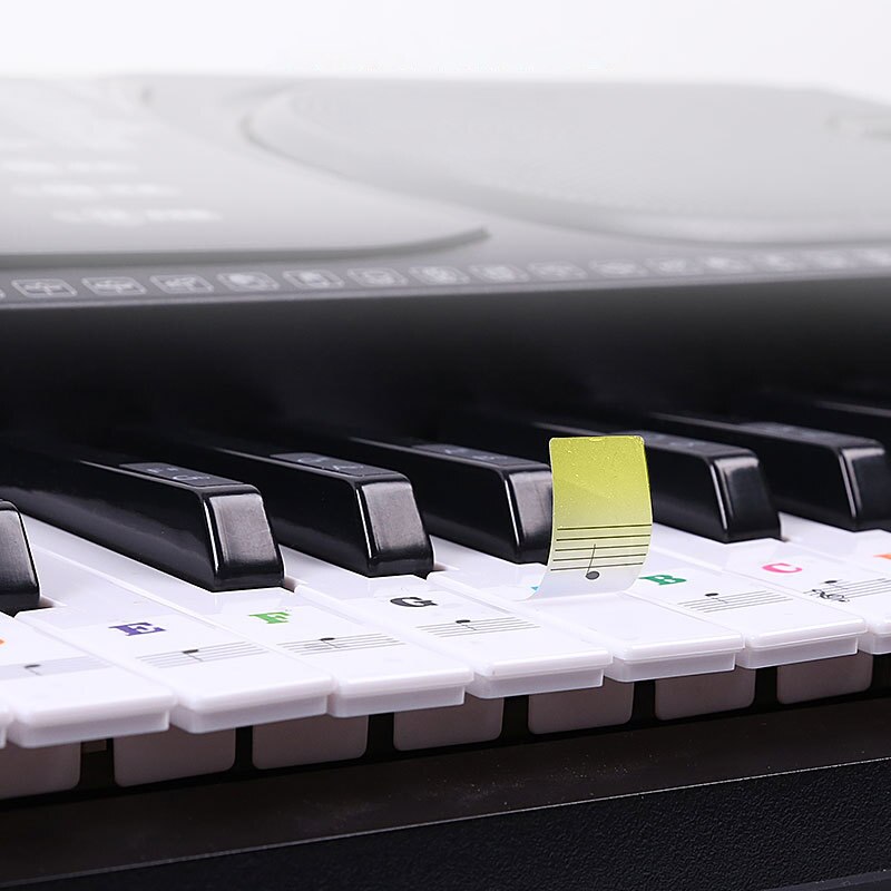 Colorful Transparent detachable music decal notes piano keyboard stickers electronic piano piano spectrum sticker symbol