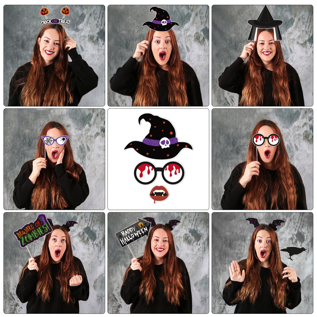 20PCS Halloween Party Photo Props Halloween Party Decoration Accessory Shooting Props Party Supplies Props For Photography