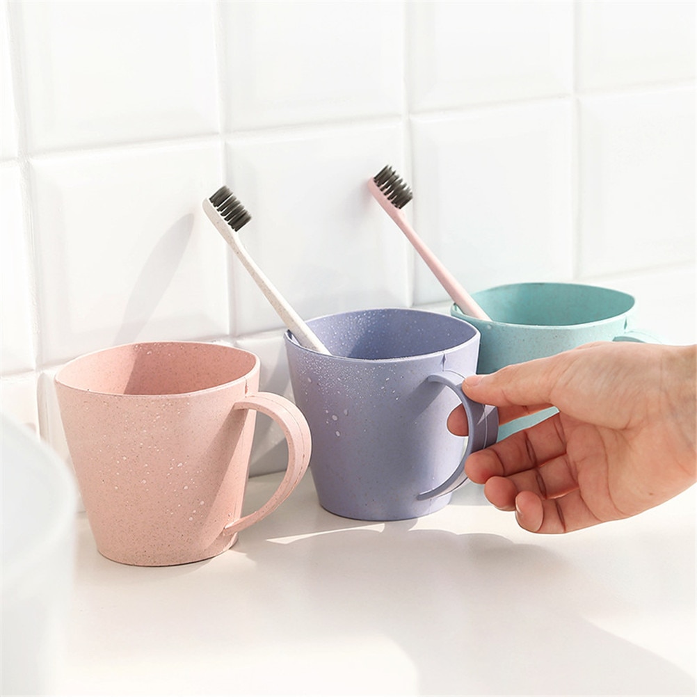 Taza de cepillo de dientes de , 1 pieza, juegos de baño no resistentes al calor, cepillo de dientes cómodo, sensación de paja de trigo, taza de taza para lavar, taza para gárgaras