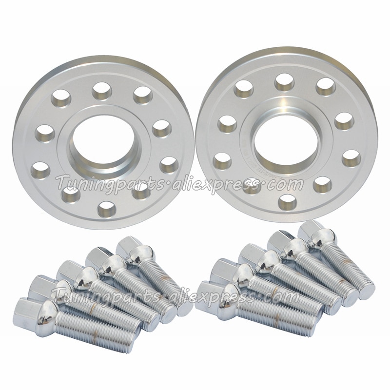 2pcs/lot PCD 5x112 5x100 Center bore 57.1mm Thickness 20mm Aluminum Wheel Spacer Adapters With 10pcs Lug Bolt M14X1.5