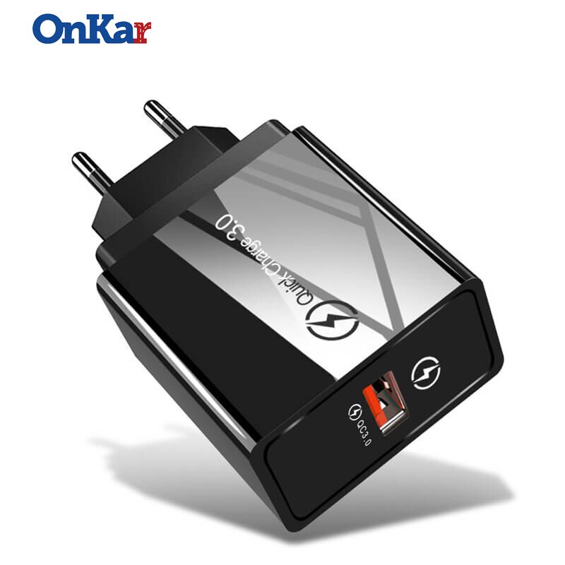 Onkar Eu/Us Plug Usb Charger Quick Charge 3.0 Voor Telefoon Adapter Voor Tablet Draagbare Muur Mobiele Lader Snel lader
