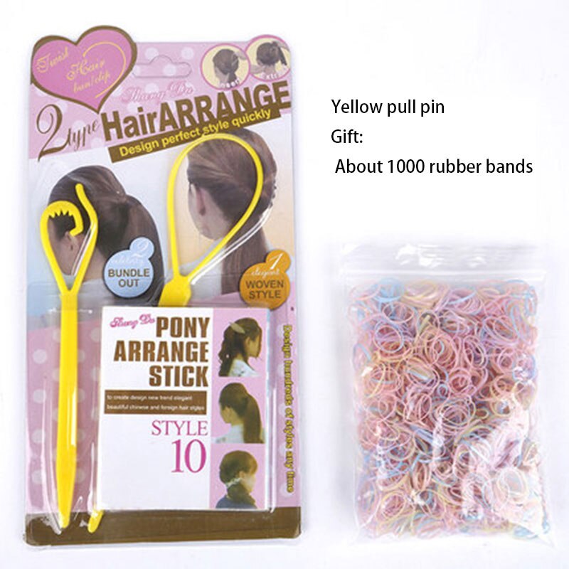 Juego de horquilla trenzada mágica de Accesorios para peinados, , banda de goma, estilo de peinado, Herramienta de Peinado trenzada, 1000 Uds.: YL