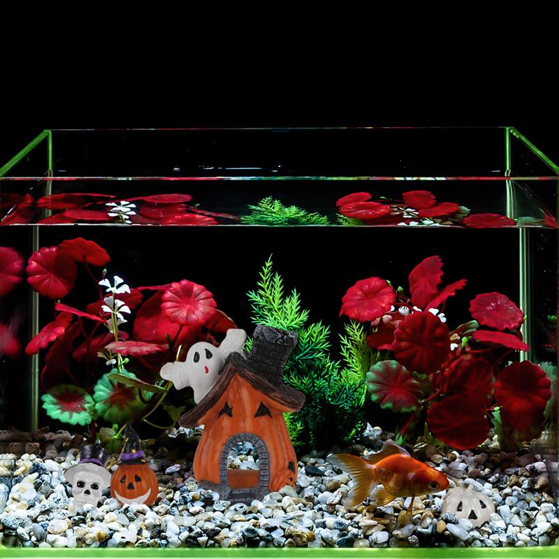 5Pcs Halloween Aquarium Pompoen Decoraties Gemaakt Aquarium Levert Decoratieve Props Voor Aquarium Decoratie Festival