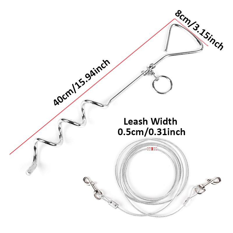 Pet Hondenlijn Spiraal Gebonden Anti Wrap Knopen Weide Hond Nail Voor Outdoor Camping Tuin Met Leads Draad Honden Riem 3M/5M/10M