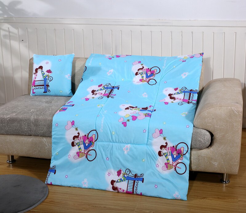Bomull tegneserie quilt teppe bærbart sammenleggbart firkantet pute hjemmekontor bil air condition quilt: 11
