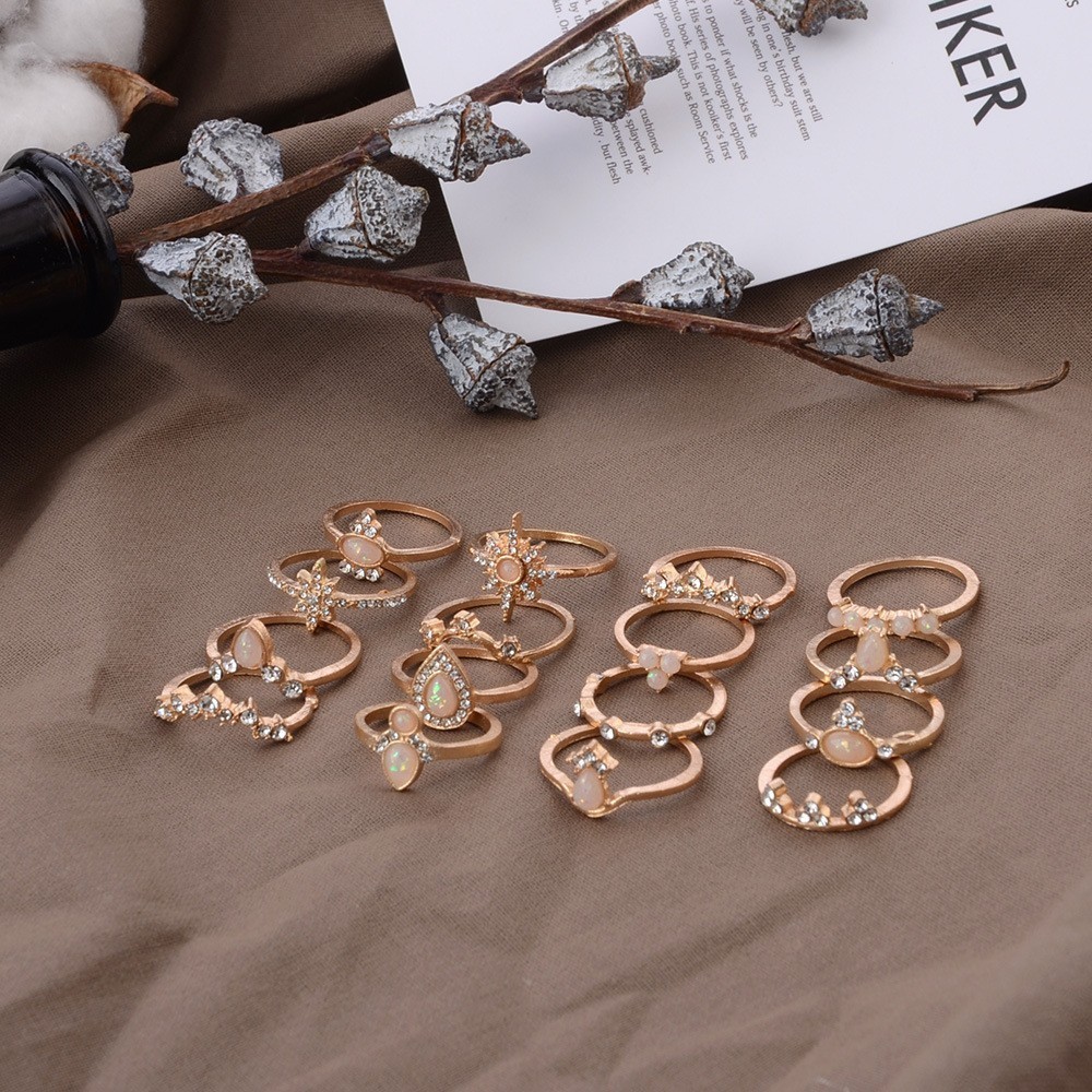 10 Stijlen Vintage Gold Knuckle Rings Set Voor Vrouwen Punk Resin Stone Midi Vinger Ringen Vrouwelijke Turkse Boho Sieraden Bague femme