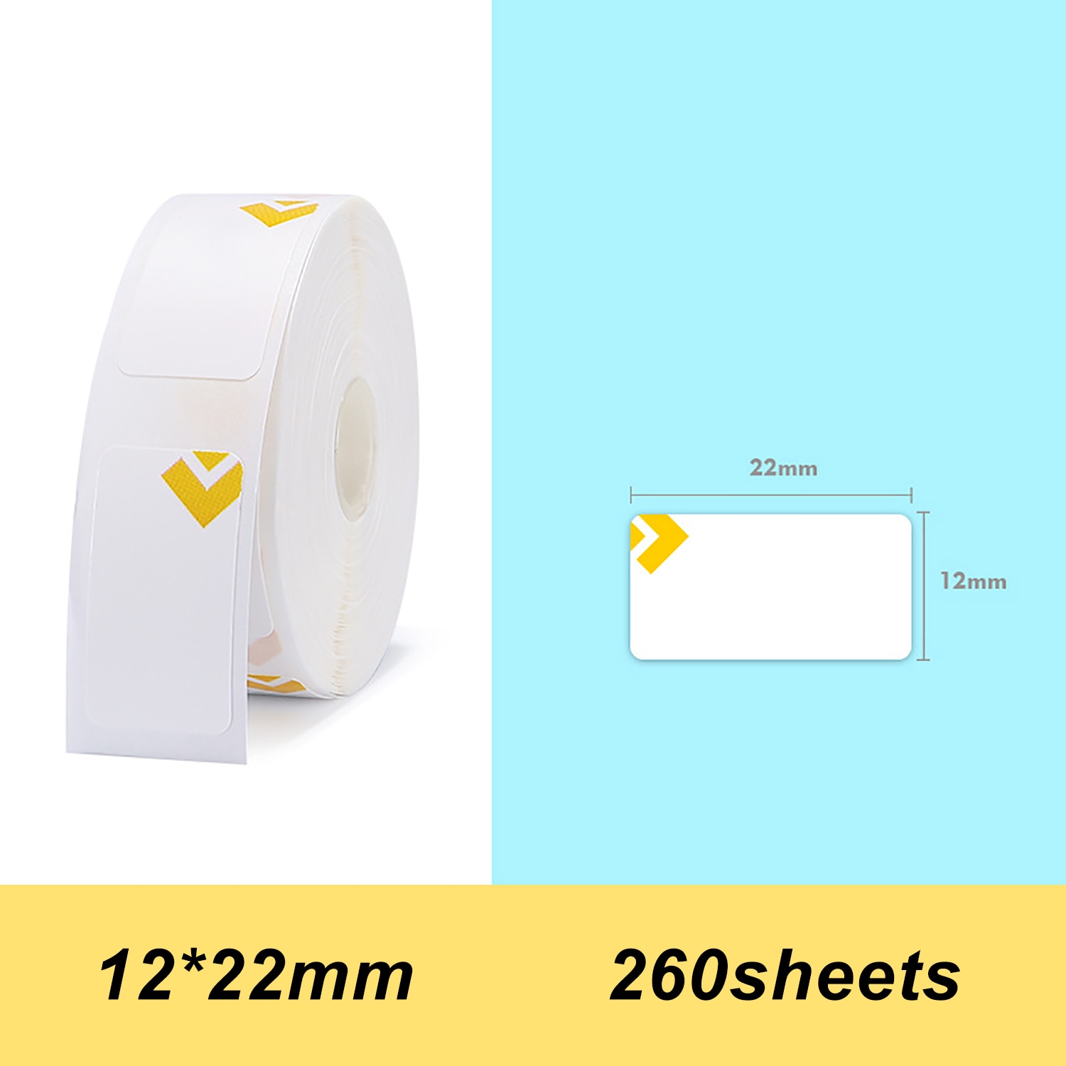 Étiquettes d'impression thermique prix nom étiquettes étanche larme résistant 12*22mm 260 pièces/rouleau pour la maison organisateur supermarché: Vert