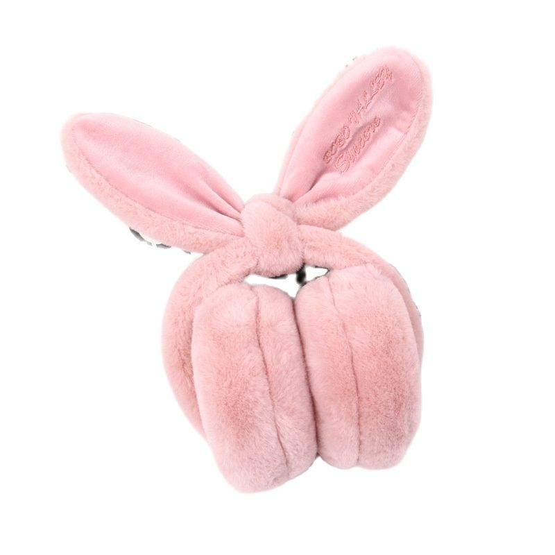 Oreilles de lapin en peluche pliables pour femmes, protège-oreilles tendance populaire, résistant au froid et , automne et hiver