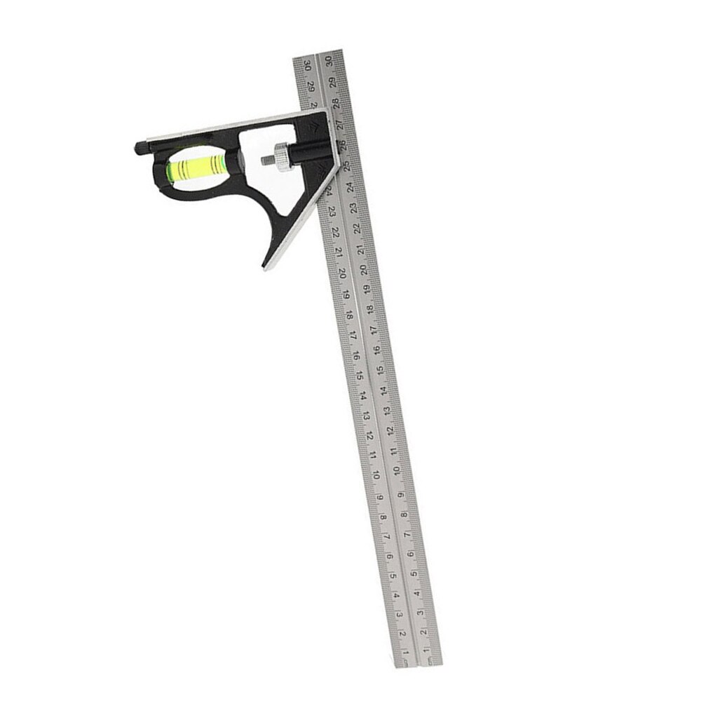 Multifunctional Square Ruler Set Kit 300mm (12") Adjustable Engineers Combination Right Angle Ruler with Spirit Level Scriber