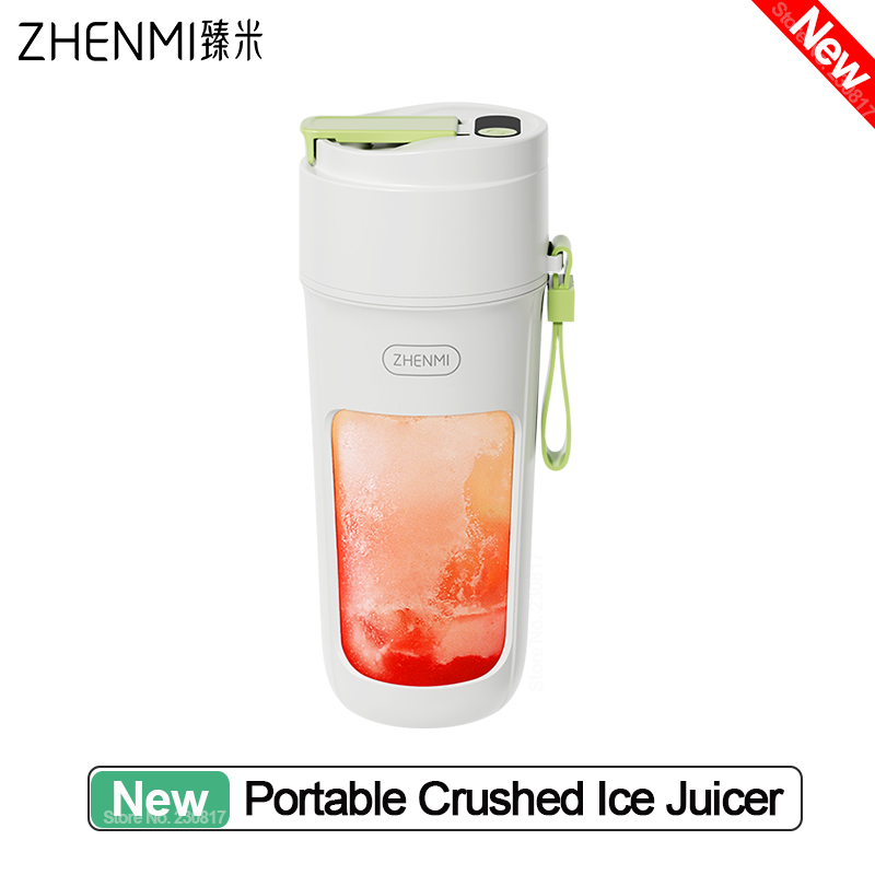 Zhenmi Portable Crushed Ice Juicer J5Pro Digital Display 340ML Electric Mini Blender 10-blade Fruit Vegetables Mixer Type-C