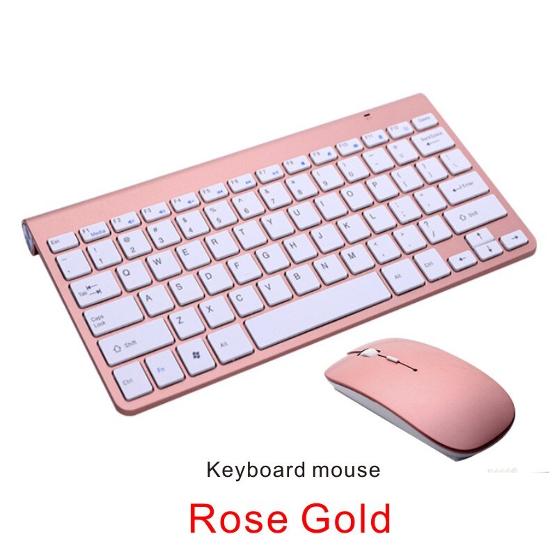 HXB Keyboard Mouse Wireless Keyboard and Mouse Combo MINI Ultra Slim Ergonomic Mouse Keyboard For Macbook Laptop PC Notebook MI: Suit  rose gold