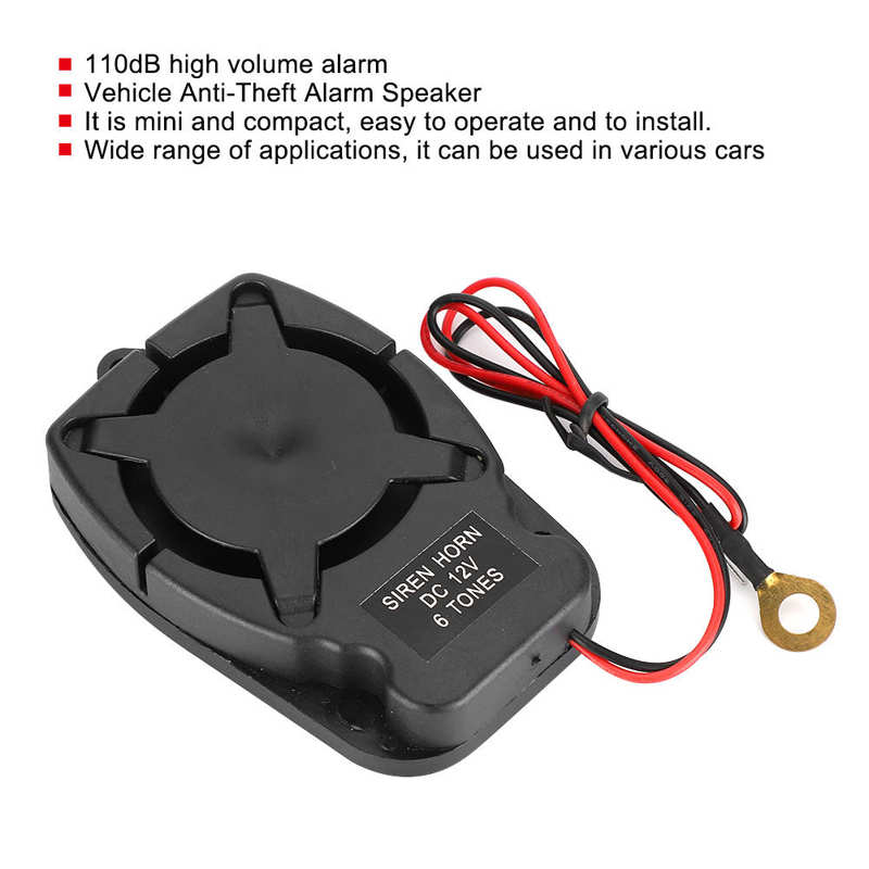 thumbnail image 2 of Car Anti-Theft Horn Siren, Horn Alarm 12V Tweeter Alarm Treble Voice Speaker Hig 2 of 14