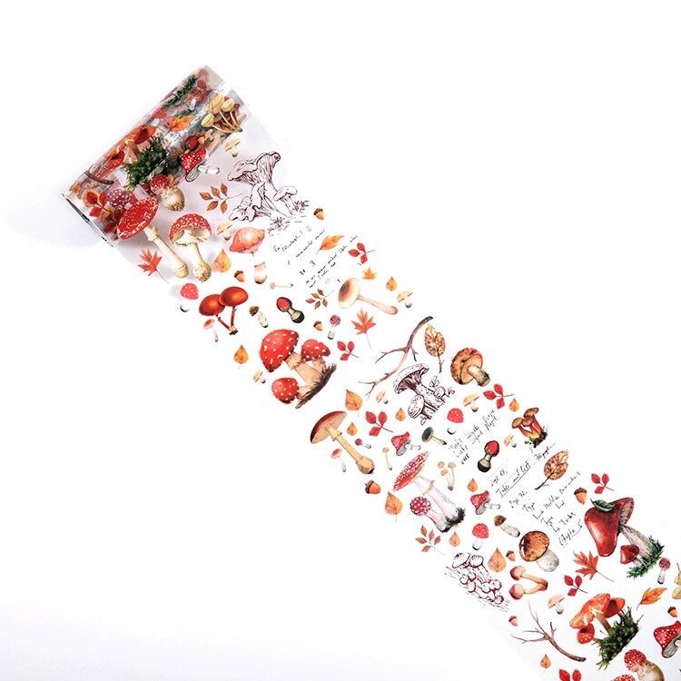 10cm*3m, botanical illustration diary paper tape PET transparent tape DIY scrapbook label label masking tape: F