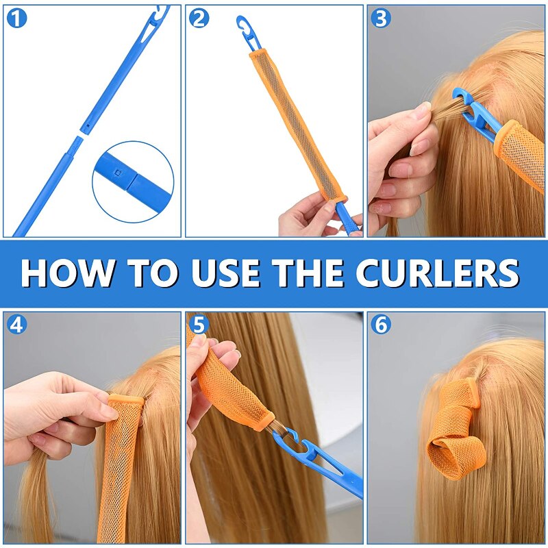 10/12 stück hitzefreie lockenwickler, magische wellenformer, spiralförmige haarwickler, wellenwickler, damen-frisurenwickler, haarstyling-werkzeuge