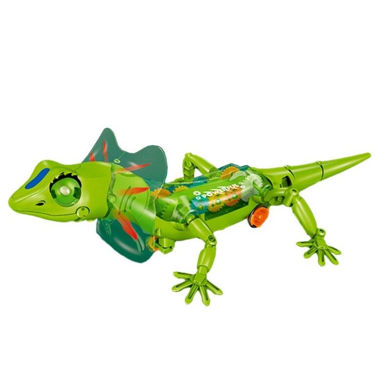 Lézard de marche, modèle de jouet robotique, fonctionne à piles, avec sons, lumières, queue amovible, Animal drôle, 77HD