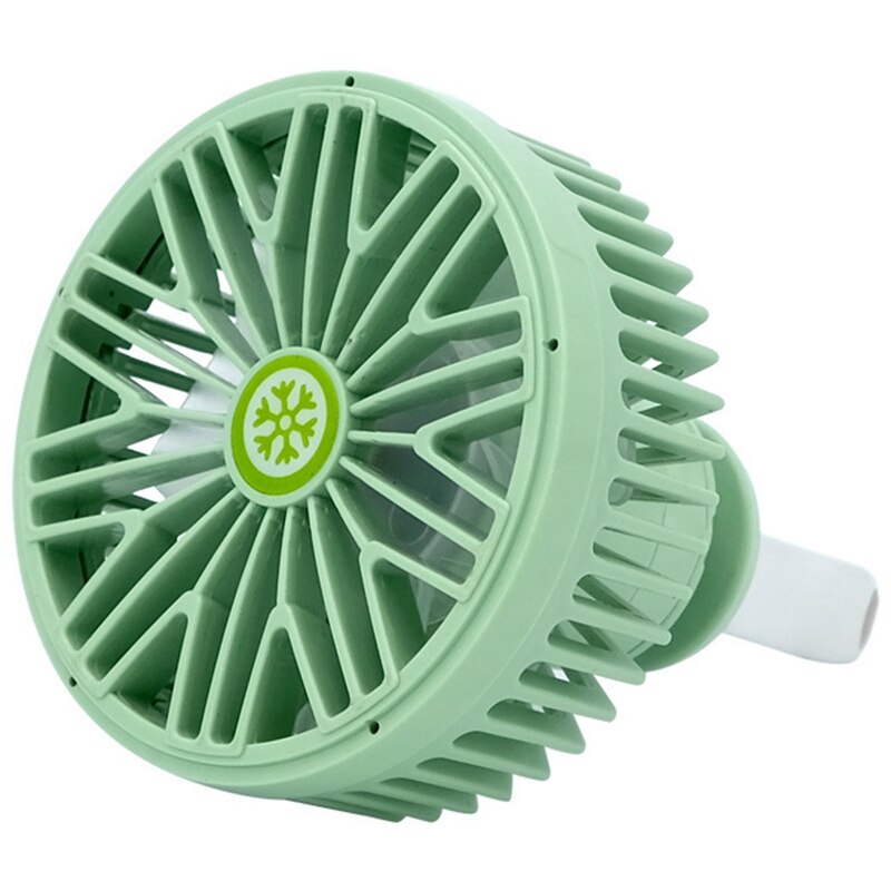 Mini Auto Airco Ventilator Usb Oplaadbare Auto Ventilator Met Led Verlichting Voor Wind Outlet Center Console Fan Auto Interieur: Green