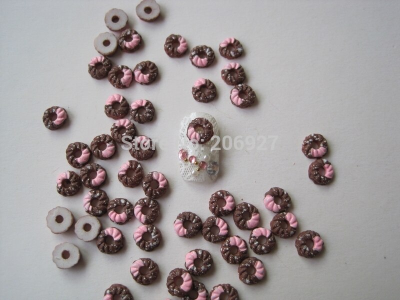 RC79-1 30 stks leuke donut shape nail resin decoratie outlooking