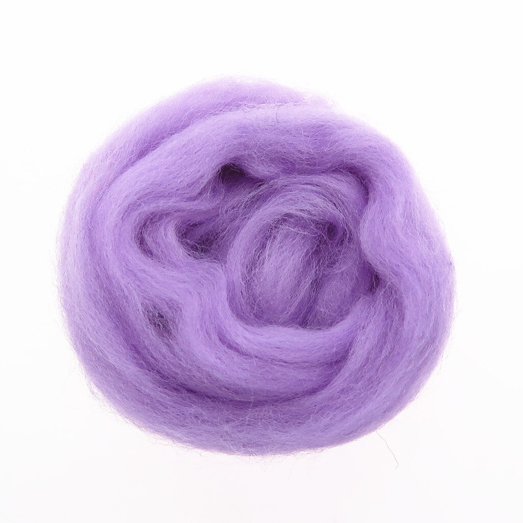 Purple Color Series Wool Fibre Flower Animal Wool Felting Handmade Spinning DIY Craft Materials Tool Felt Felting Wool: 91 / 50g