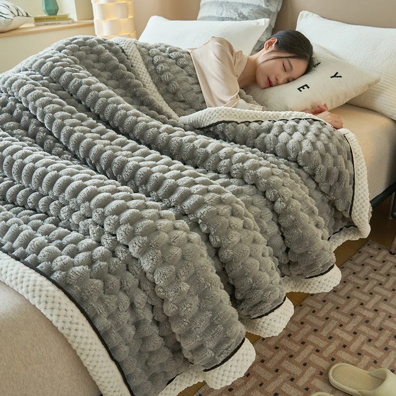 Superzachte geruite deken Warme pluche dekens voor bedden op de slaapbank Gooi deken Kantoor Dutje Trooster Sprei Koningin Quilt