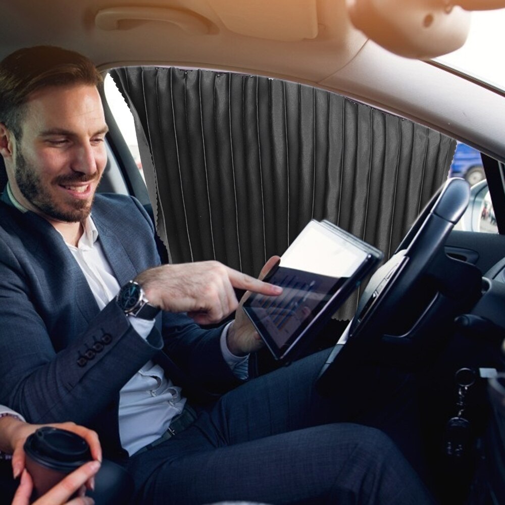 Cortina de parasol Universal para coche, cortina de sombra de protección UV extensible, 4 Uds.