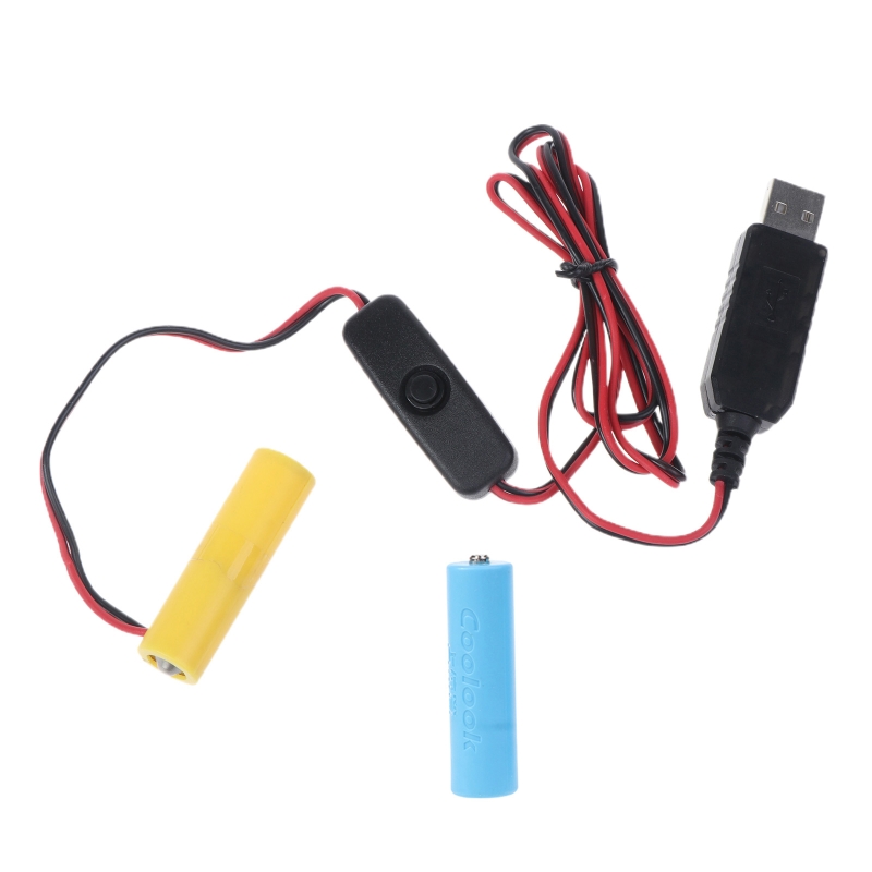 4 aaa dummy batterij adapter usb voeding schakelaar kabel vervangen 4 aaa batterijen voor afstandsbedieningen camera speelgoed led strip: Sky Blue