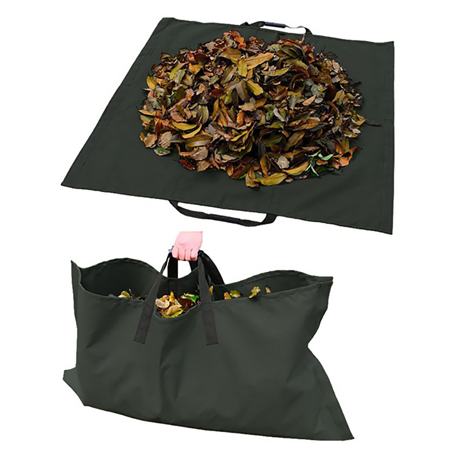 Garden Leaf Storage Bag Outdoor Lawn Yard Waste Tarp Container RecyclableHeavyDuty Gardening Tote Trash Pouch: Black