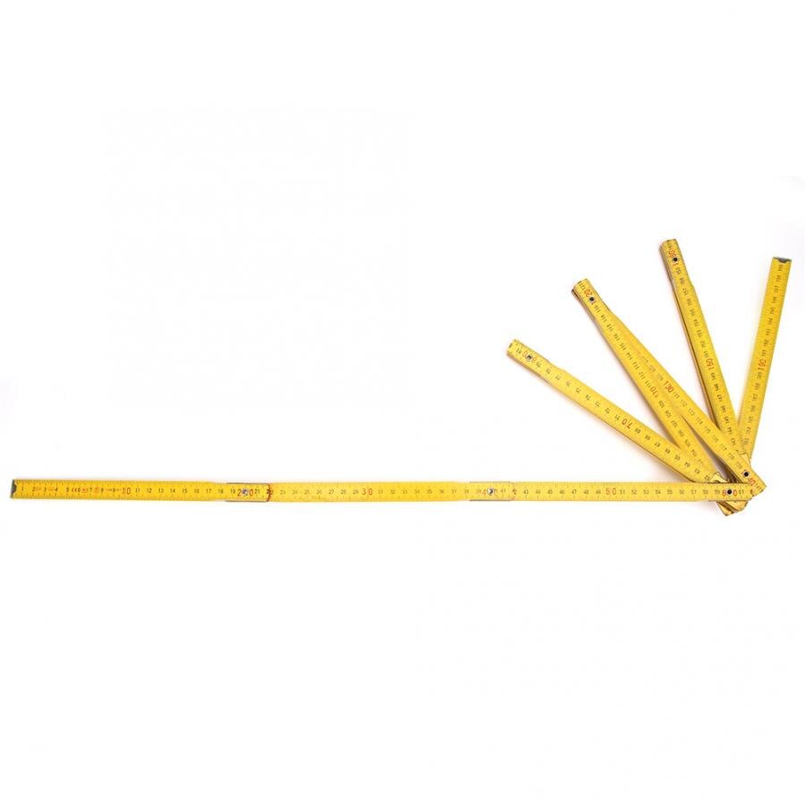 Portable Carpenter Wooden Folding Ruler 2m / 6.6ft 10 Folds Wooden Yard Stick Ruler Teaching Supplies Matching Tools