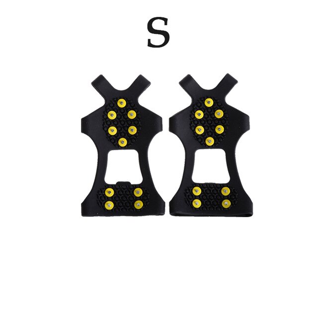 1 Pair Camping Climbing Ice Crampon Anti Slip Ice Snow Walking Shoe Spike Grip Protective Tool Outdoor Equipment: S