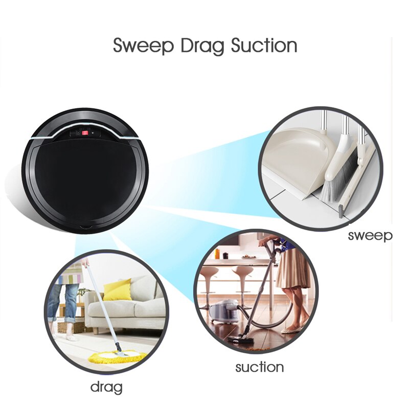 USB Rechargeable Automatic Vacuum Cleaner Robot for Home Office Dry and Wet Mopping Smart Sweeper Smart Floor Cleaning Robot