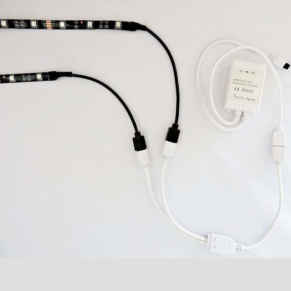 10mm 5050 RGB LED Strip Light Connectors Kits with 10PCS L Shape 4 Pin Right Angle Corner Solderless Connector and 10PCS jk1053