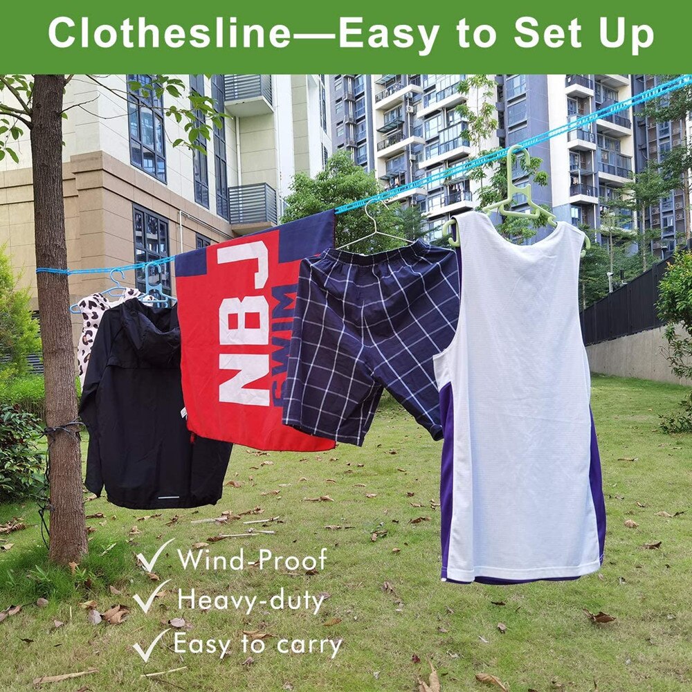 Laundry Clothesline 3M 5M 8M Windproof Clothes Drying Line Rope Non-Slip Adjustable Outdoor Portable Clothesline For Camp Travel