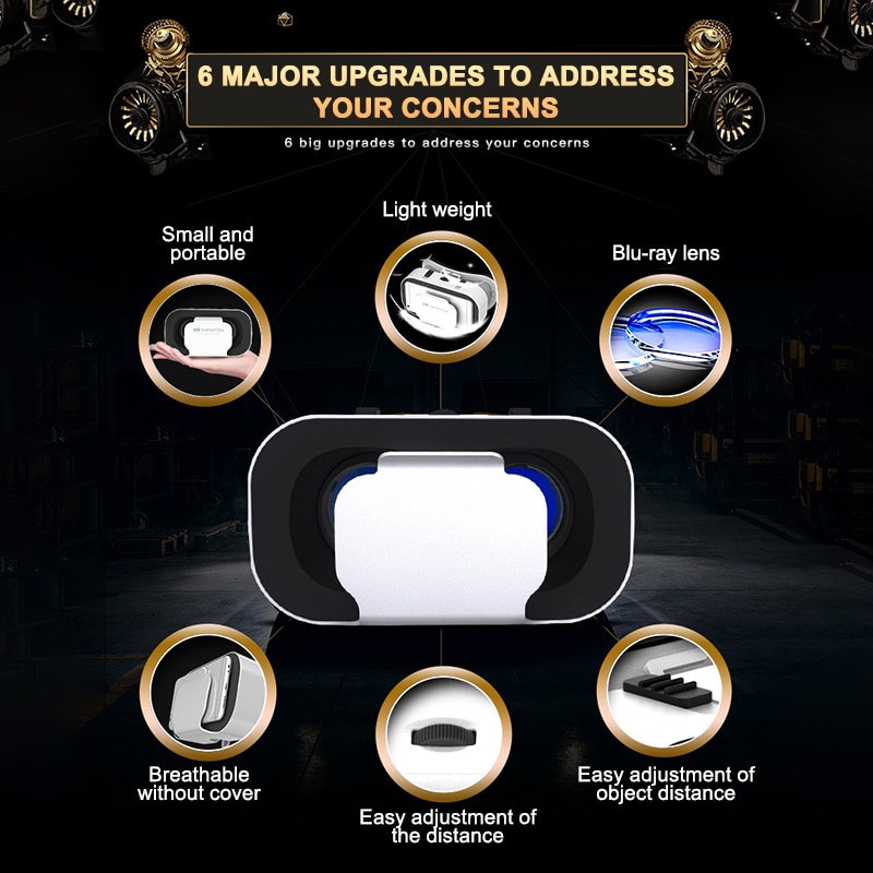 3D Kartonnen Helm Virtual Reality VR Bril Headset Stereo VR voor 4-6inch Slimme Mobiele Telefoon