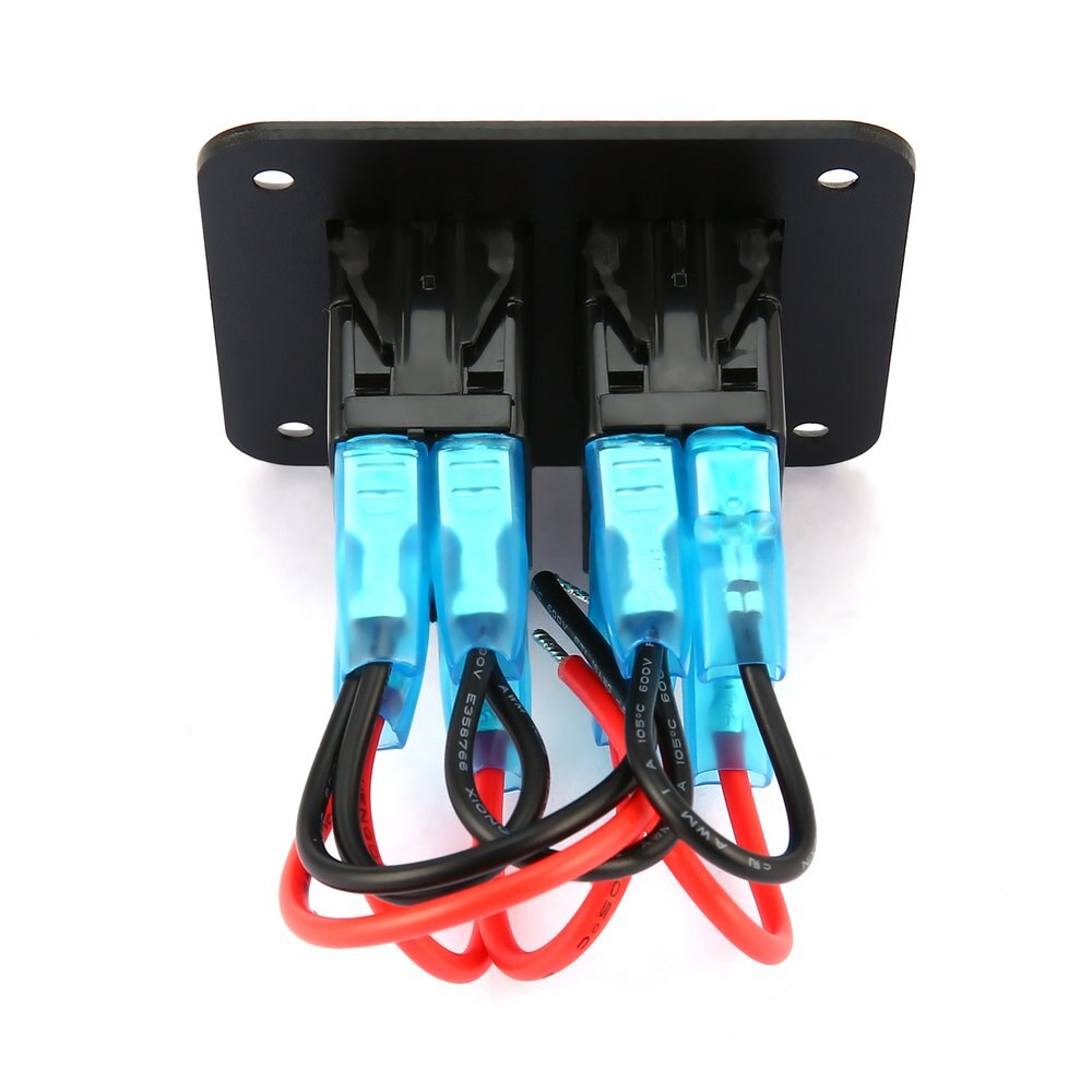 DC 12V 24V 2 Gang Rocker Switch Panel Dual LED Waterproof Rocker Switch Control Panel Circuit Breaker for Car Marine Boat