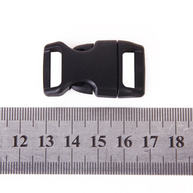 10Pcs 5/8 "Side Release Plastic Gespen Voor 0.6" Singels Bandjes Zwart