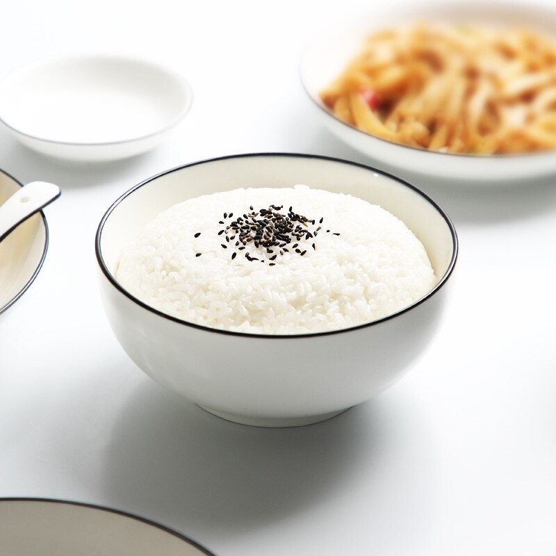 White Dinnerware Set Porcelain Spoon Bowl Plate for Home Use Everyday Use FEA889